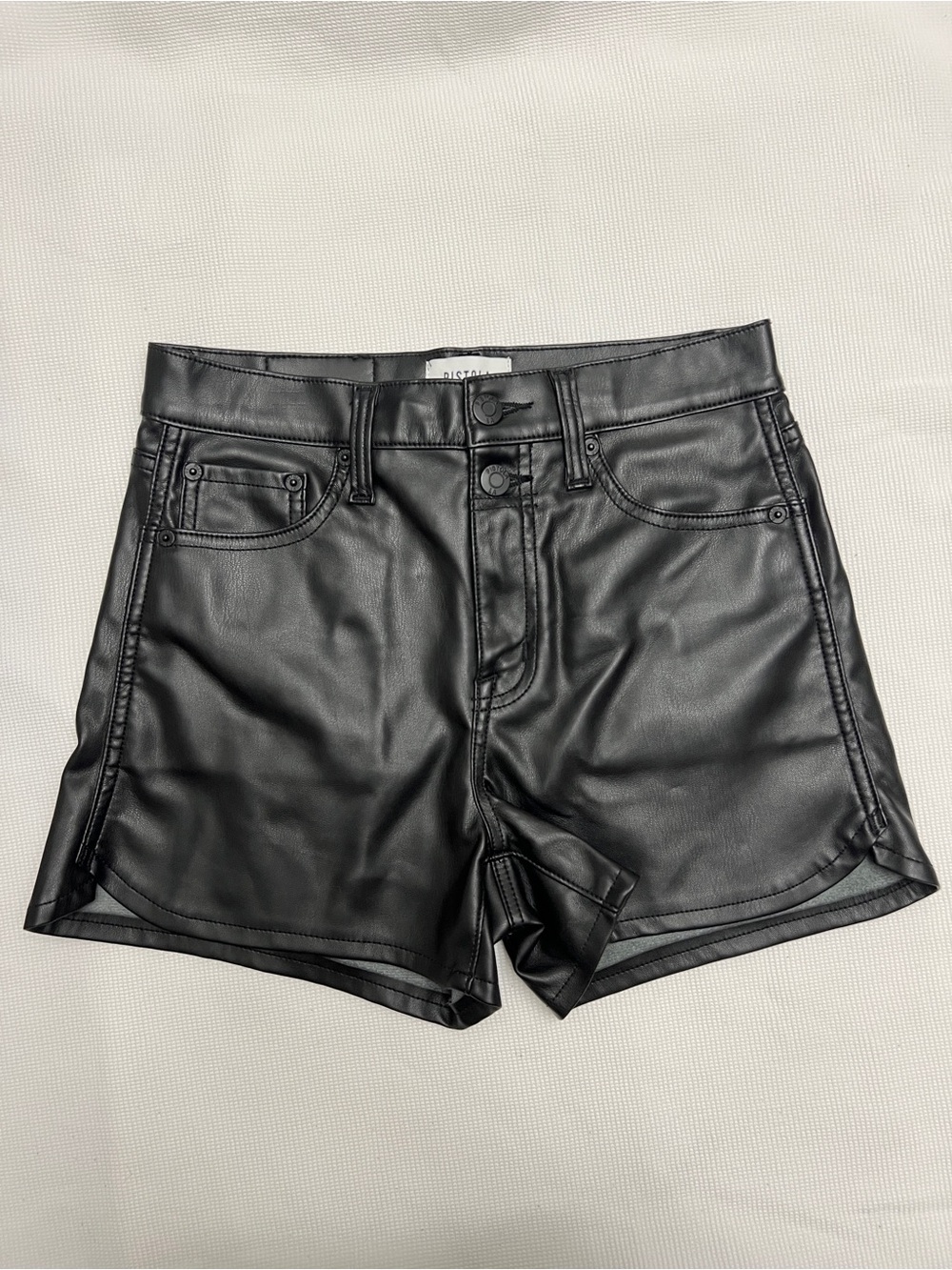 Pistola Sz 25 Women’s Black Faux Leather High-Rise Shorts